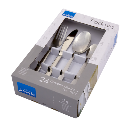 PADOVA 24 cz. komplet sztućców w pud. BR