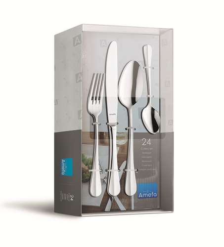 BAGUETTE Komplet sztućców dla 6 osób 24 cz. w pudełku TB