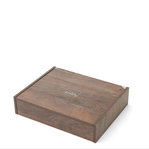 METROPOLE Komplet sztućców złotych PVD dla 6 osób 24 cz. w kasecie drewnianej