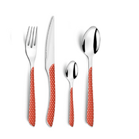 ECLAT GEO Komplet sztućców dla 6 osób 24 cz. w pud. czerwony