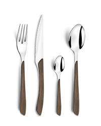 ECLAT NATURE  Komplet sztućców dla 6 osób 24 cz. efekt ciemnego drewna w pud.