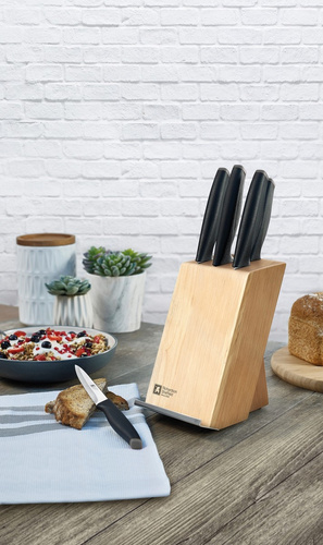 ADVANTAGE Zestaw noży kuchennych 5 cz. w bloku drewnianym