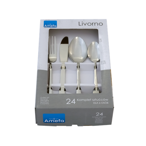LIVORNO 24 cz. komplet sztućców w pud. BR