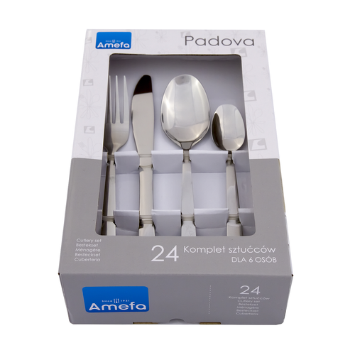 PADOVA 24 cz. komplet sztućców w pud. BR