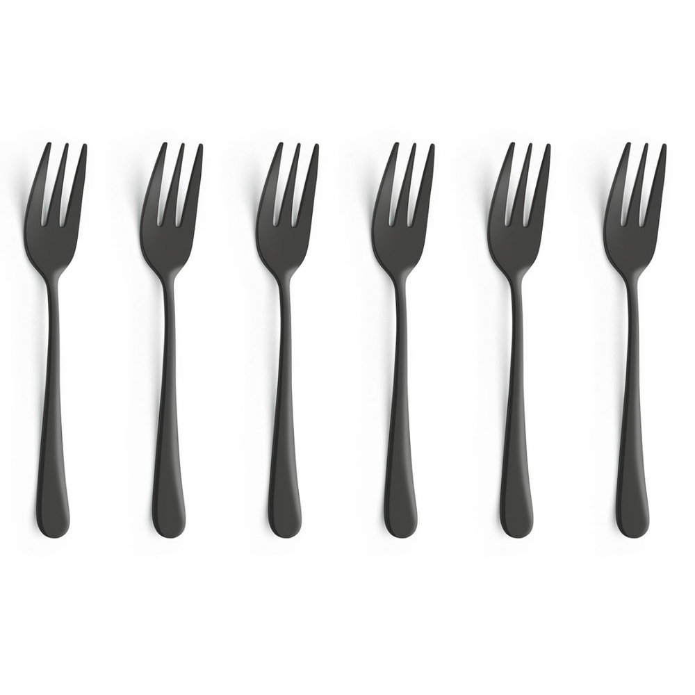 AUSTIN Komplet widelczyków do ciasta dla 6 cz. CZARNY