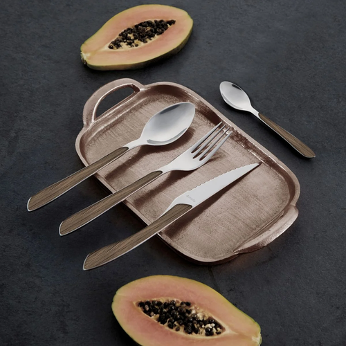 ECLAT NATURE Komplet sztućców dla 6 osób 24 cz. efekt ciemnego drewna w pud.