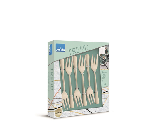 AUSTIN Komplet widelczyków do ciasta dla 6 cz. SZAMPAŃSKIE