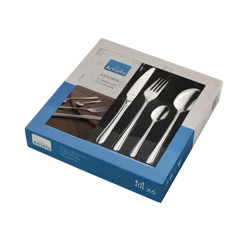 ASTORIA Komplet sztućców dla 6 osób 24 cz. w pud. prezentowym