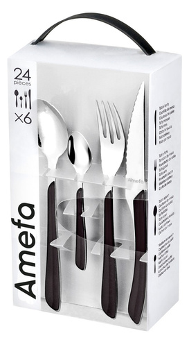 ECLAT Komplet sztućców dla 6 osób 24 cz. czarny w pud.