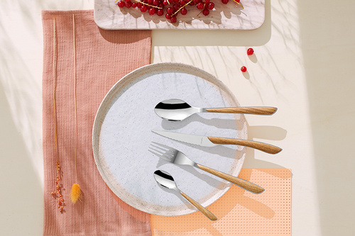 ECLAT NATURE Komplet sztućców dla 6 osób 24 cz. efekt jasnego drewna w pud.