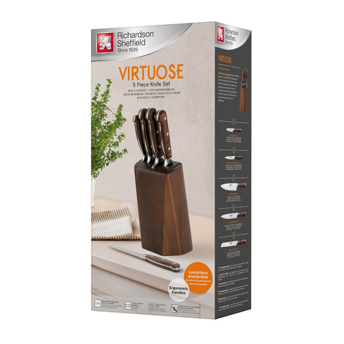 VIRTUOSE Zestaw noży kuchennych 5 cz. w bloku