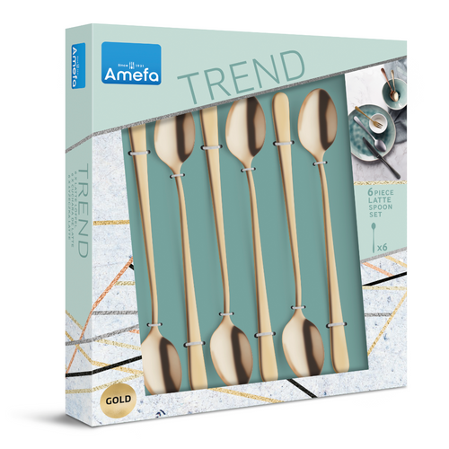 AUSTIN Komplet łyżeczek do latte dla 6 cz. ZŁOTY