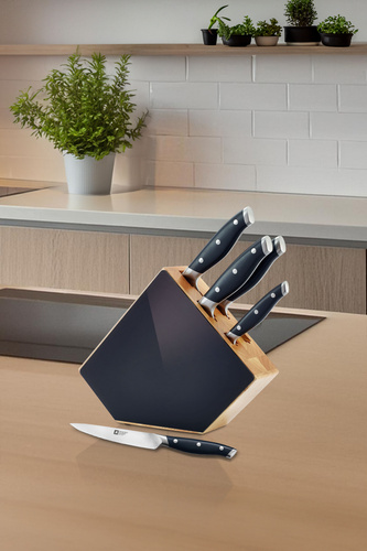 GRAND CHEF Zestaw noży kuchennych 5 cz. w bloku