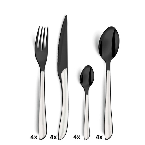 LUMINO Komplet sztućców dla 4 osób 16 cz. BIAŁY