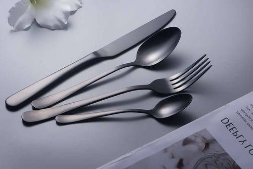 AUSTIN Komplet sztućców dla 6 osób 24 cz. CZARNY